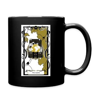 Welt - Tasse einfarbig - Schwarz - Rechts