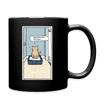 Katzenklo Shitshow Humor - Tasse einfarbig - Schwarz - Rechts
