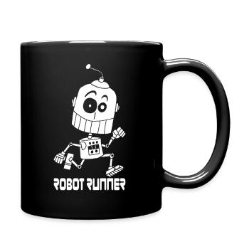White Running Robot - Full Colour Mug - black - Right