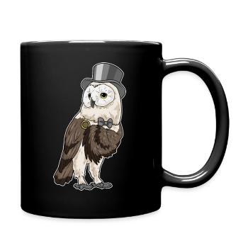 Eule Bräutigam Ehering Hochzeit - Tasse einfarbig - Schwarz - Rechts