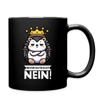 Bevor Du Fragst Igel Igelliebhaber Igelfan Stachel - Tasse einfarbig - Schwarz - Rechts