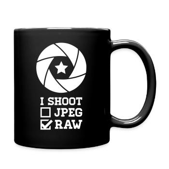 I Shoot Fotografie – Kamera Design für Fotografen - Tasse einfarbig - Schwarz - Rechts