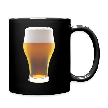 Beer gradient glass with foam - Full Colour Mug - black - Right