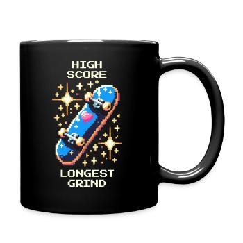 High Score Longest Grind | Skateboarding - Tasse einfarbig - Schwarz - Rechts