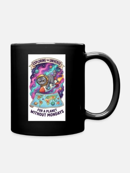 A stone's throw through the universe - Full Colour Mug - black