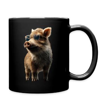 Wildschwein Schwarzwild Wildschweine Schwein Jäger - Tasse einfarbig - Schwarz - Rechts