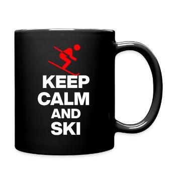 RESTEZ CALMES ET SKIEZ ! POUR LES PENTES ET LES HUTTES Fun w - Mug uni - noir - Droite