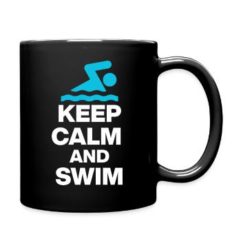 RESTE CALME ET NAGE, PLONGE-TOI ! CADEAU DE LA NATATION - Mug uni - noir - Droite