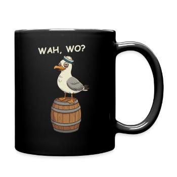 Betrunkene Möwe - Tasse einfarbig - Schwarz - Rechts