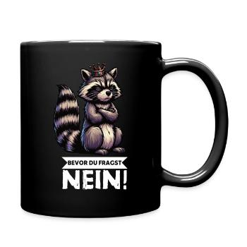 Avant que vous ne demandiez : Non, raton laveur, raton laveur, animal de la forêt - Mug uni - noir - Droite