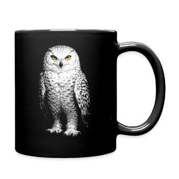 Snowy owl - Full Colour Mug - black - Right