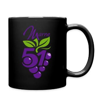 Marne 51 Rebe und Trauben - Tasse einfarbig - Schwarz - Rechts
