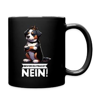 Before you ask: No Appenzeller Mountain Dog - Full Colour Mug - black - Right