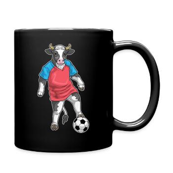Cow Soccer Player Soccer Sports - Full Colour Mug - black - Right