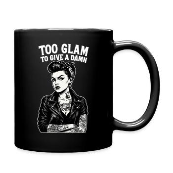 Rockabella Pin-Up: Outlaw Tattoo Girl & Lederjacke - Tasse einfarbig - Schwarz - Rechts