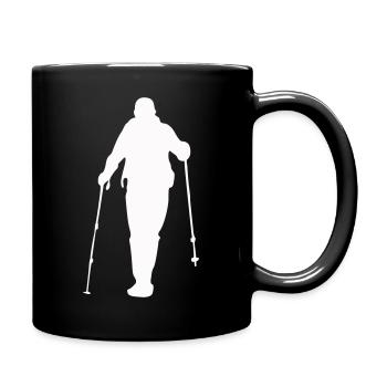 Randonneurs avec des bâtons de trekking - Mug uni - noir - Droite