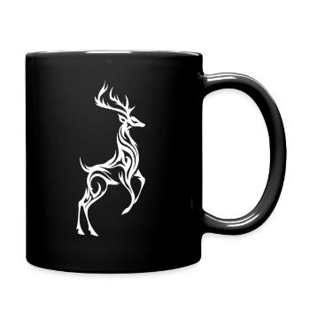 Silhouette de cerf sauvage - Mug uni - noir - Droite