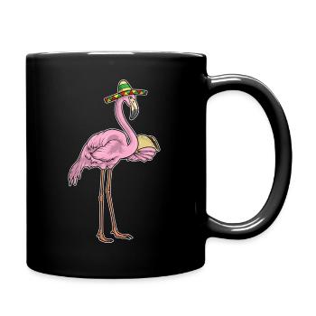Taco au flamant rose - Mug uni - noir - Droite