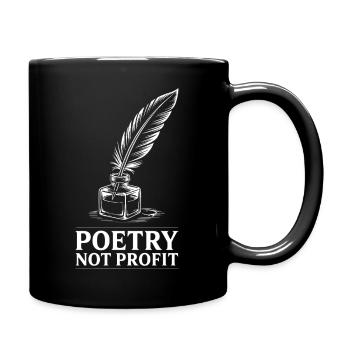 Poetry Not Profit Feather Ink Logo - Full Colour Mug - black - Right