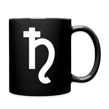 Saturn-Symbol - Tasse einfarbig - Schwarz - Rechts