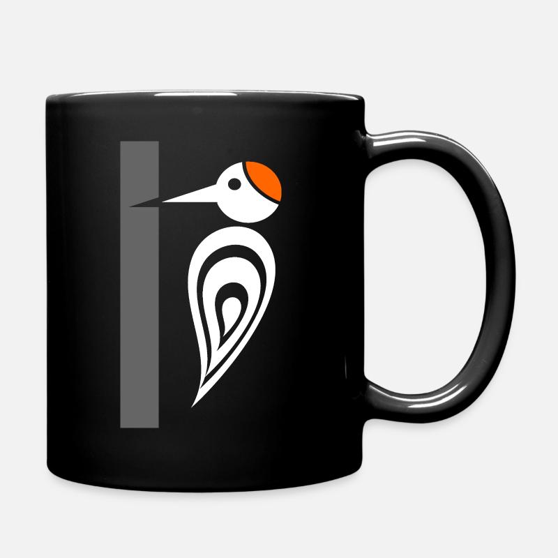 Specht am Baum - Zimmermannsvogel - Tasse einfarbig - Schwarz