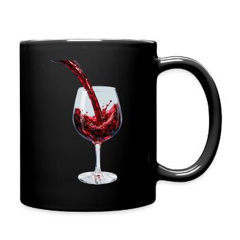 Red Wine Stream in Glass - Full Colour Mug - black - Right