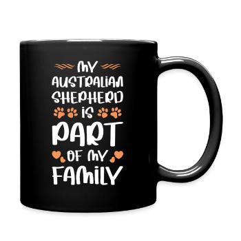 Australian Shepherd Familienliebe - Tasse einfarbig - Schwarz - Rechts