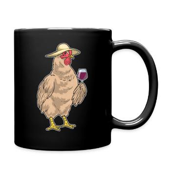 Chicken Red Wine - Full Colour Mug - black - Right