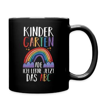 Kindergarten Ade Ich Lerne Jetzt Das ABC - Tasse einfarbig - Schwarz - Rechts