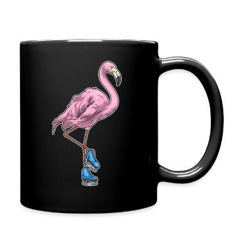 Flamingo Eislaufen Schlittschuhe Wintersport - Full Colour Mug - black - Right