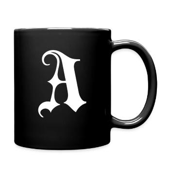 Monogramme gothique Une écriture - Mug uni - noir - Droite