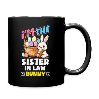 Joyeuse Pâques, douce chasse aux œufs du lapin, œufs de Pâques - Mug uni - noir - Droite