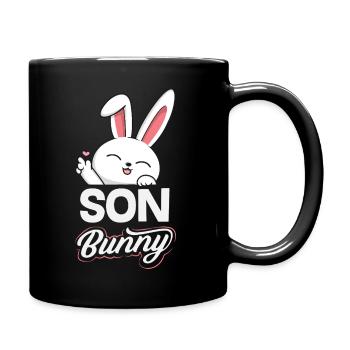 Frohe Ostern Süßer Osterhase Eiersuche Ostereier - Tasse einfarbig - Schwarz - Rechts