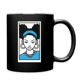 Black female portrait #4 - Tasse einfarbig - Schwarz - Rechts