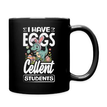 Joyeuse Pâques, douce chasse aux œufs du lapin, œufs de Pâques - Mug uni - noir - Droite