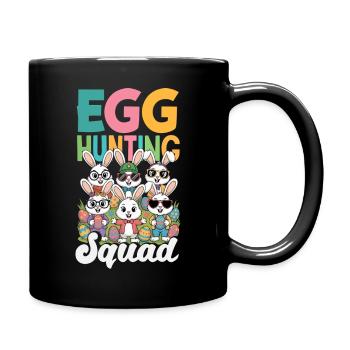Joyeuse Pâques, douce chasse aux œufs du lapin, œufs de Pâques - Mug uni - noir - Droite