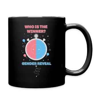Gender Reveal Who Is The Winner Baby Shower - Full Colour Mug - black - Right