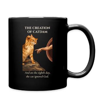 Catdam: Die katzenartige Schöpfung - Tasse einfarbig - Schwarz - Rechts