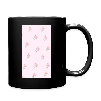 Bouquet de fleurs aquarelles roses - Mug uni - noir - Droite