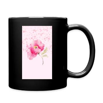 Bouquet de fleurs aquarelles roses - Mug uni - noir - Droite
