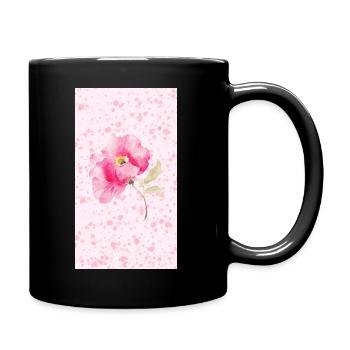 Bouquet de fleurs aquarelles roses - Mug uni - noir - Droite