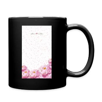 Bouquet de fleurs aquarelles roses - Mug uni - noir - Droite