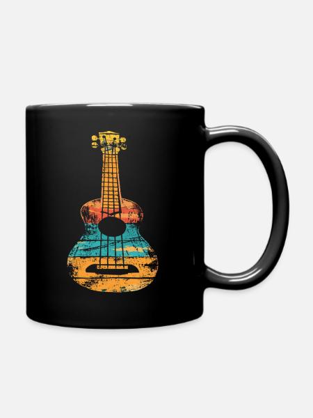 Ukulele Retro Style - Tasse einfarbig - Schwarz