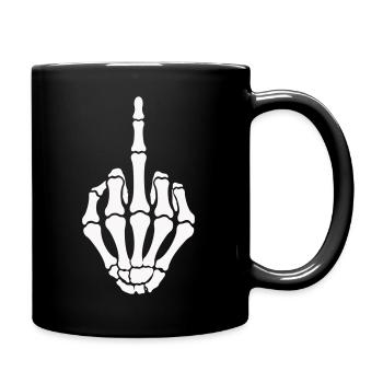 skull-hand_mittelfinger- - Tasse einfarbig - Schwarz - Rechts