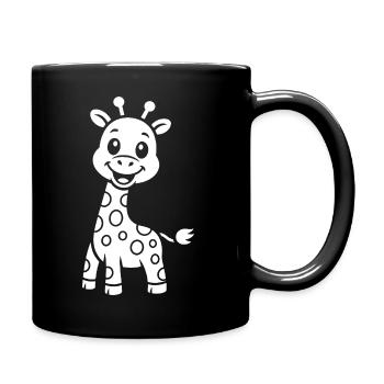 Giraffe Silhouette Kids Safari Motif - Full Colour Mug - black - Right