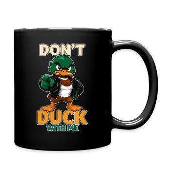 Ne me prends pas la tête drôle, canard colvert en colère - Mug uni - noir - Droite
