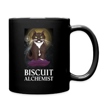 Biscuit Alchemist - Tuxedo Cat Kneading Reality  - Full Colour Mug - black - Right