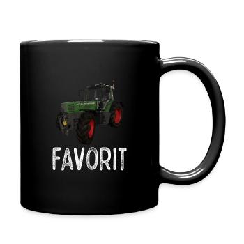 Traktor Favorit Retro Vintage Design - Tasse einfarbig - Schwarz - Rechts