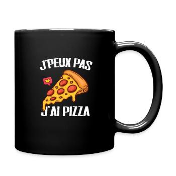 J'peux pas j'ai pizza cadeau drôle bouffe - Mug uni - noir - Droite