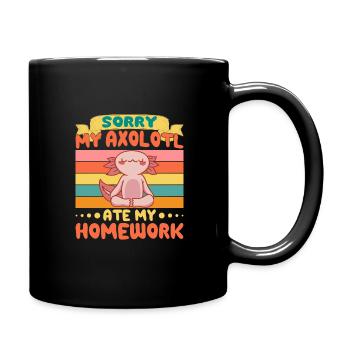 Axolotl Amphibie Lurch Salamander - Tasse einfarbig - Schwarz - Rechts